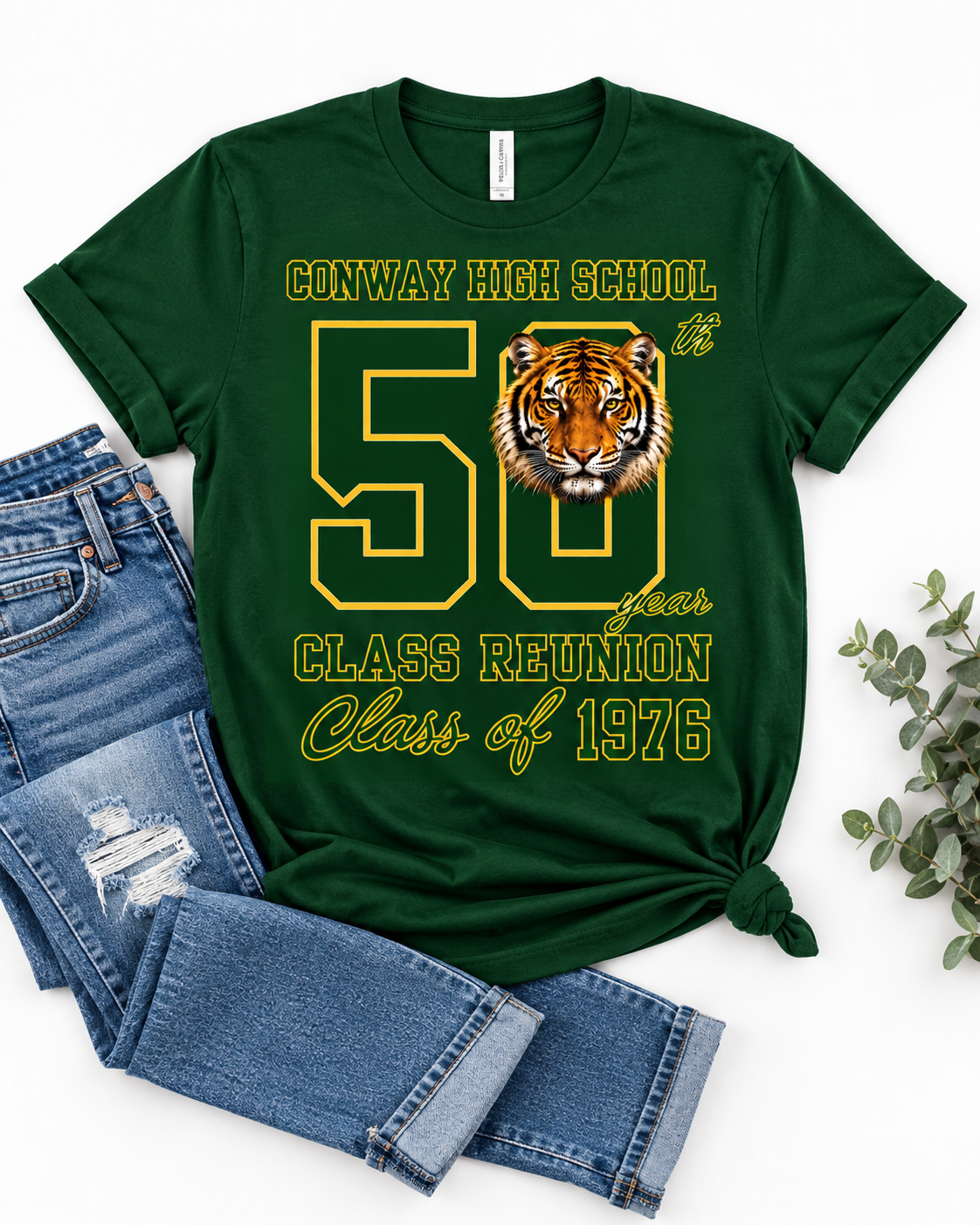 Conway High School Class of 1976 | 50th Reunion T-Shirt – Green
