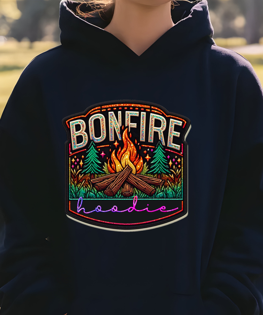 BONFIRE HOODIE FAUX EMBROIDERY